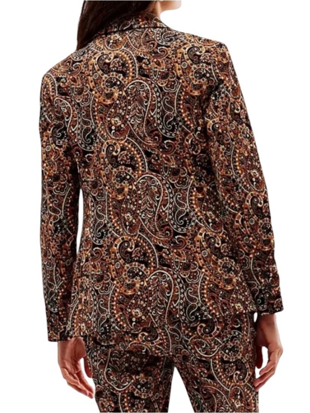 New Driftwood Velvet Jacquard Paisley 70’s Style Blazer Size XS - Picture 2 of 14